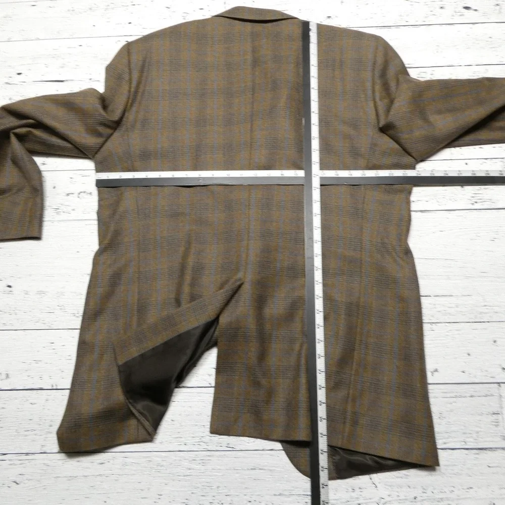 Linea Blazer Mens 46L Long Brown Plaid Wool Tweed Sport Coat Jacket Canada